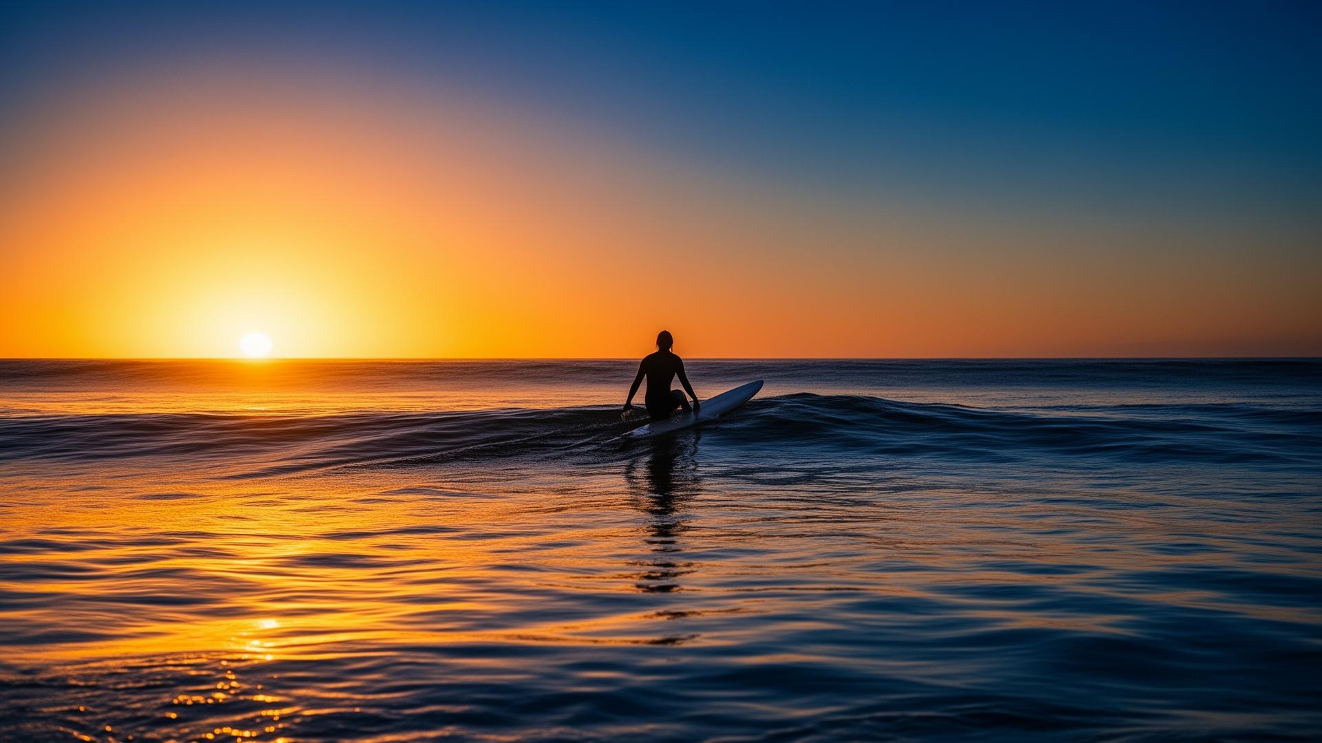 Surfer at sunset